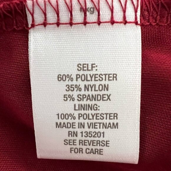 DB Established 1962 Womens Blouse Red Floral Lace Long Sleeve Lettuce Edge L - Picture 10 of 11